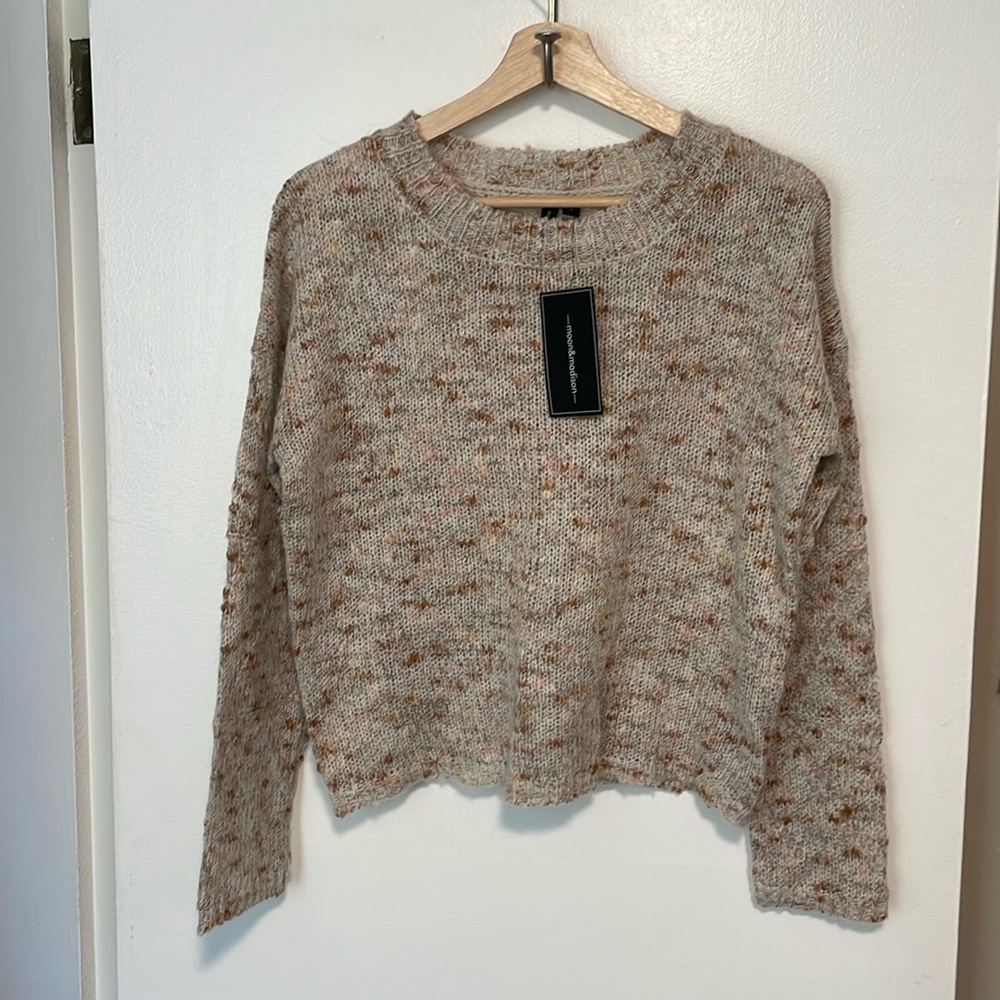 moon & madison Cream Speckled Knit Sweater